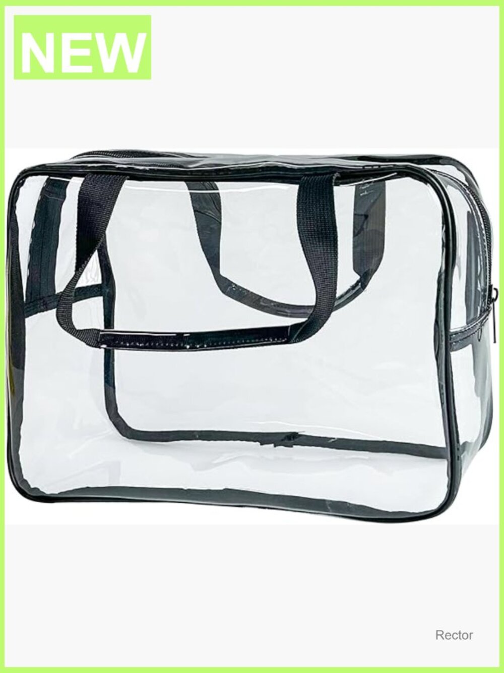Clear PVC Zipper Cosmetic Pouch Travel Makeup Bag with Handle